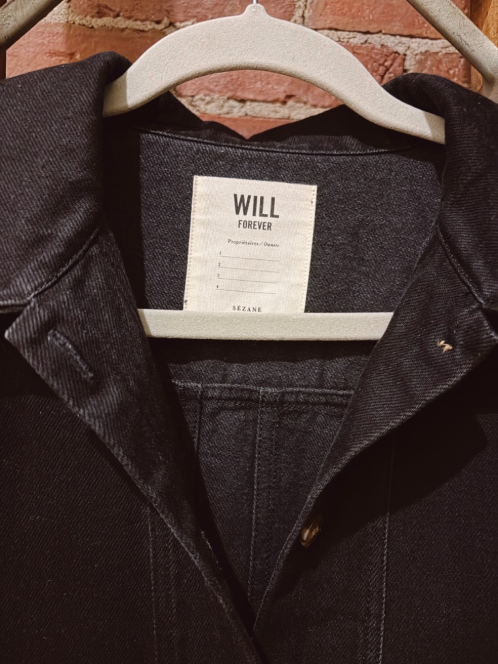 Sezane Will Jacket In Washed Black Jean View 6